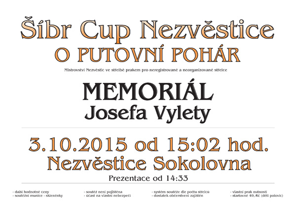 Šíbr Cup – Memoriál Josefa Vylety – 3.10.2015